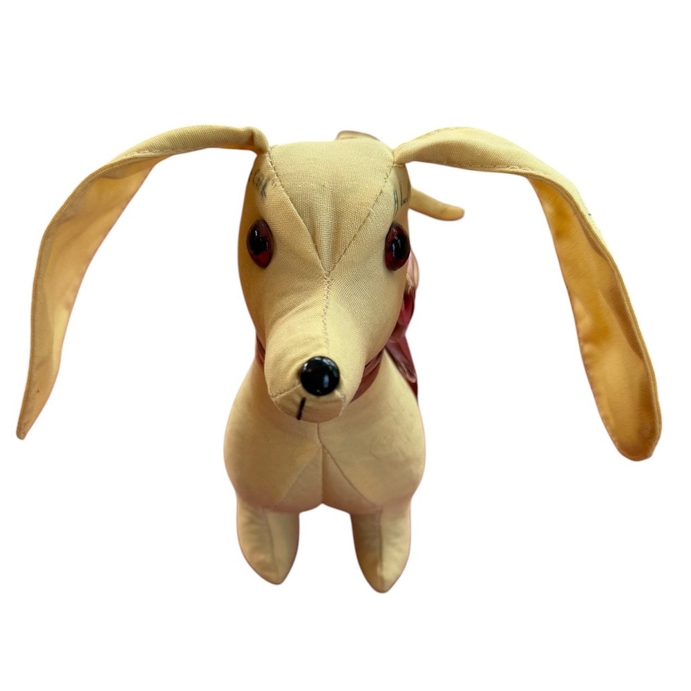 Vtg 50s/60s Autograph Hound Dachshund Yellow Souvenir Dog MCM‎ Collectible